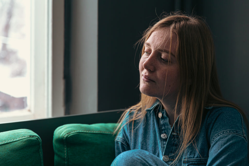 woman on a couch